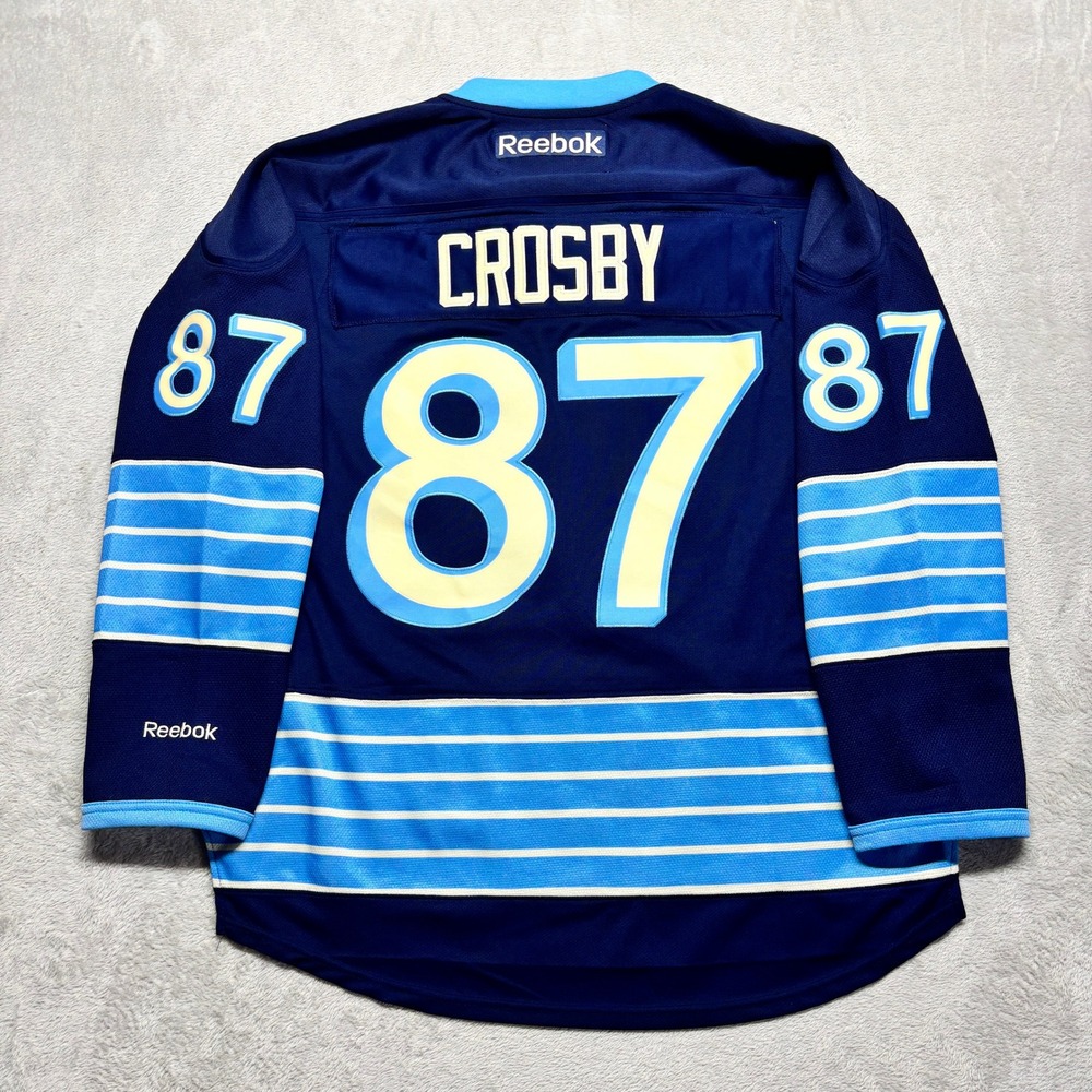 Reebok Pittsburgh Penguins Sidney Crosby 87 Winter Classic Jersey Mens XL Blue